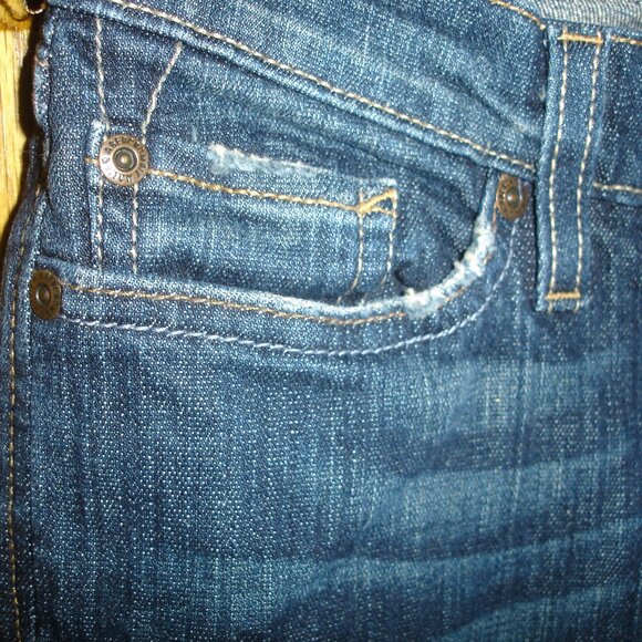 WMN'S ABERCROMBIE&FITCH JEANS SIZE OS STRETCH BLUE - Picture 4 of 7